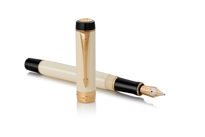 Перьевая ручка Parker Duofold Classic International, Ivory GT, перо: F