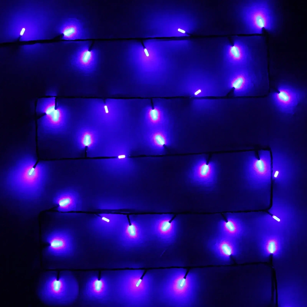 Гирлянда для дома «Кристаллы» 9,5 м 100 ламп LED черный пров., 8 реж.,IP-40, Синий (возможность соединения)
