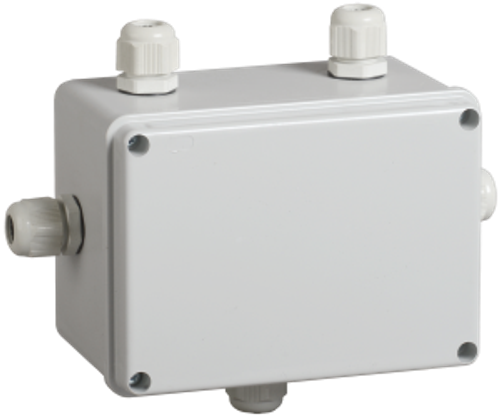 Коробка распаячная КМ41331 для открытой проводки безгалогенная (HF) 150х110х85мм IP55 5 гермовводов