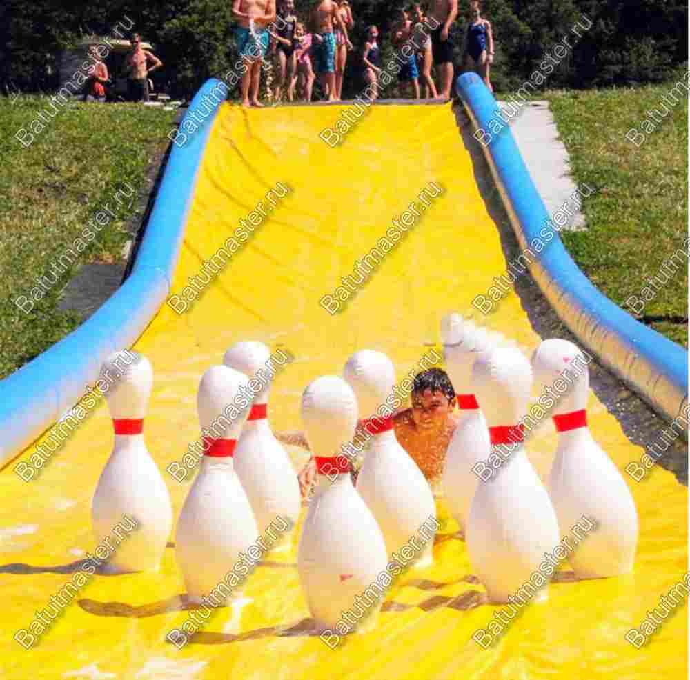 Водная горка без надувного дна, герметичная ТУРБО "Слайд", 25*4*0,5 м