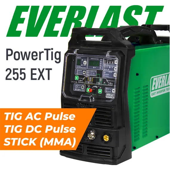 PowerTig 255 EXT НАКС Everlast Установка аргонодуговой сварки 3EV255PN — полупрофессиональный аргонодуговой сварочный аппарат tig для монтажников, 255 А