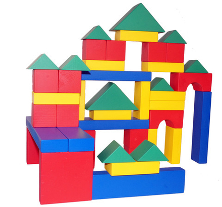 Конструктор детский настольный из дерева. Модель «Строитель» - 44 элемента