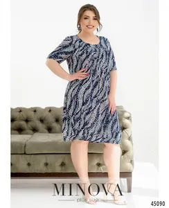 Платье 21-03-синий-фрезовый Minova