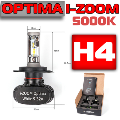 Светодиодная лампа Optima LED i-ZOOM H4 (2шт)