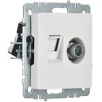 BRITE Розетка двойная TV+RJ45 кат.5E РТВ/РК12-БрБ белый IEK
