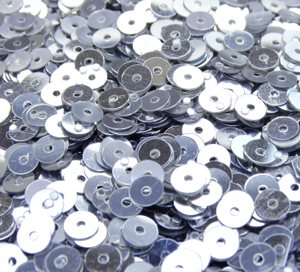 ПЛ001НН3 Пайетки круглые плоские, цвет: серебро металлик, 3 мм, 10 грамм