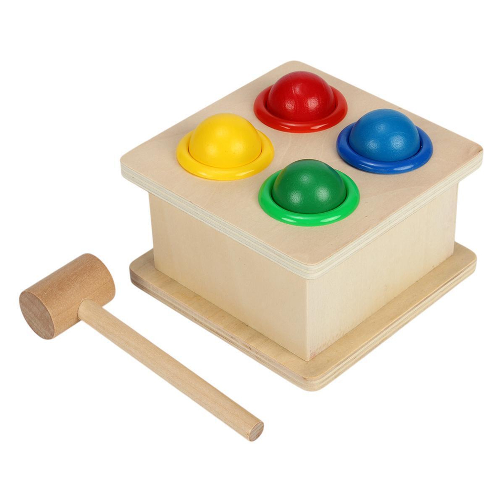 Развивающая игрушка деревянная 4 ячейки, коробка C-41664