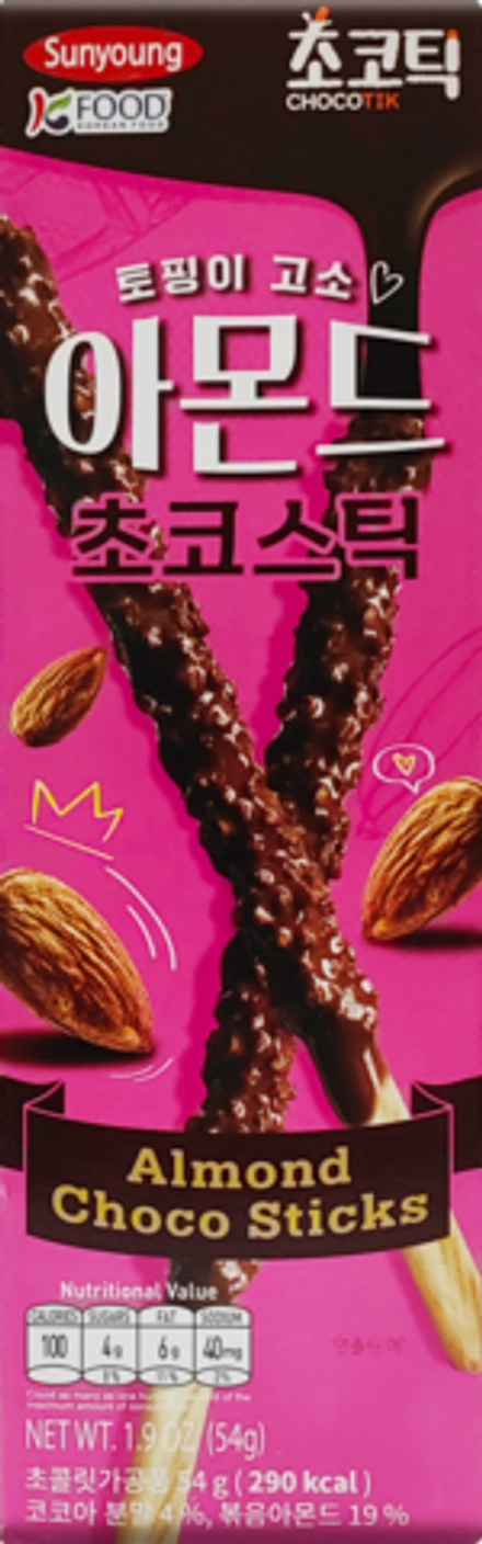 Палочки шоколадные с миндалем Sunyoung