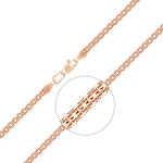 Браслет из красного золота с алмазной гранью (плетение «Бисмарк квадрат»)