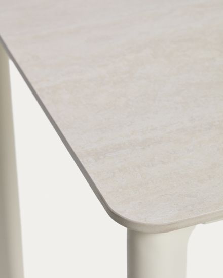 Уличный стол Anafi с бежевой столешницей из спеченного камня, 140 x 80 см