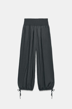 ZARA БРЮКИ BAGGY С ЭЛАСТИЧНЫМ ПОЯСОМ, АНТРАЦИТОВО-СЕРЫЙ