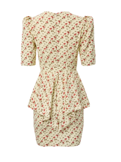 Платье мини с декольте и баской