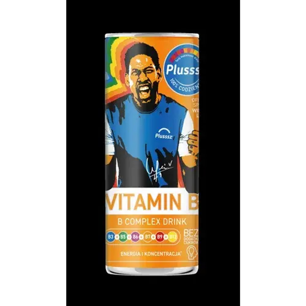 Plusssz Vitamin B Complex Drink - газированный напиток в банке, 250 мл