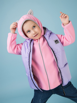 Толстовка флисовая "Котенок" розовый