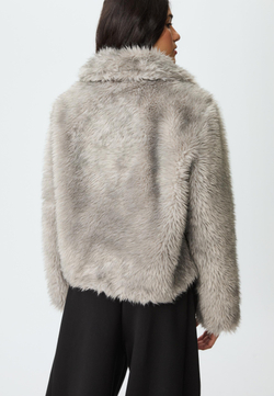 STRADIVARIUS Шуба из искусственного меха, серый