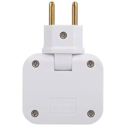 Разветвитель электрический ЭРА SPF-3-FL поворотный на 3 розетки 10А белый