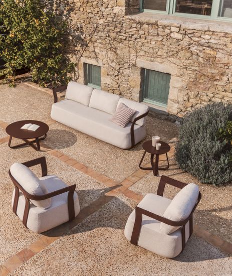 Уличный столик Tamaris из алюминия коричневого цвета Ø80 см