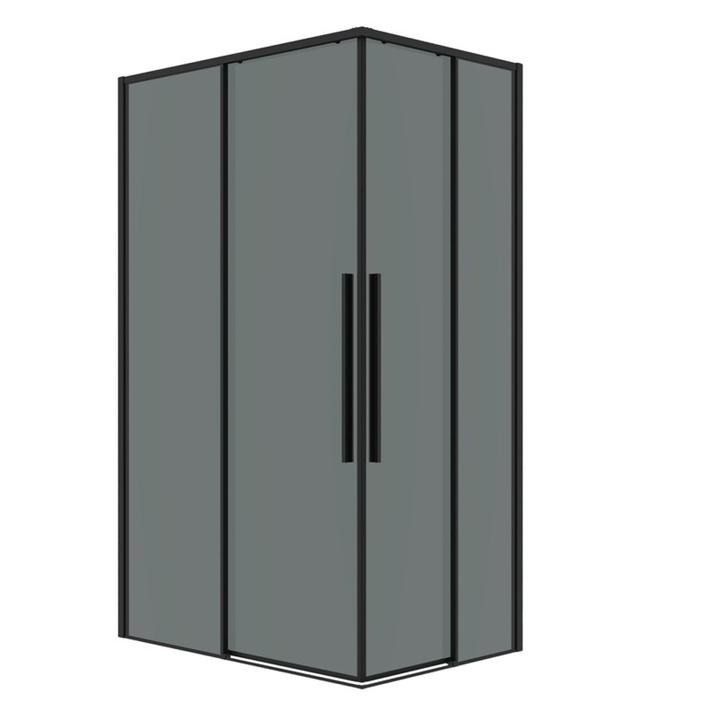 Душевое ограждение Grossman Galaxy 1/2.K33.01.11.21.10-1/2.K33.01.90.21.10 (110х90х195) раздвижная,черный матовый,стекло тонированное,2 места