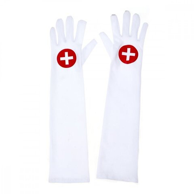 Перчатки длинные белые для костюма Медсестра