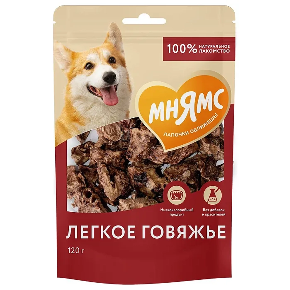 Лакомство для собак Мнямс на каждый легкое говяжье 120г, 15 шт