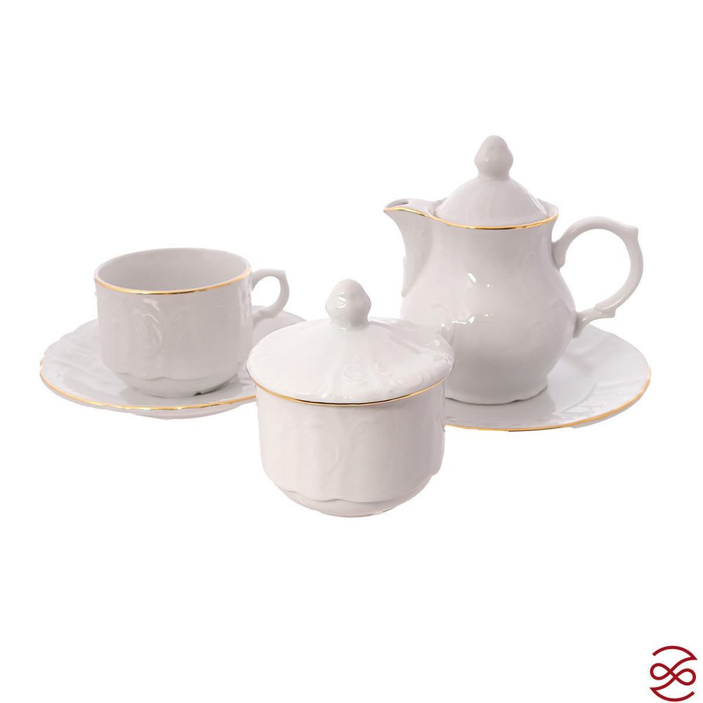 Чайный сервиз на 6 персон Bernadotte Белый узор 22 предмета