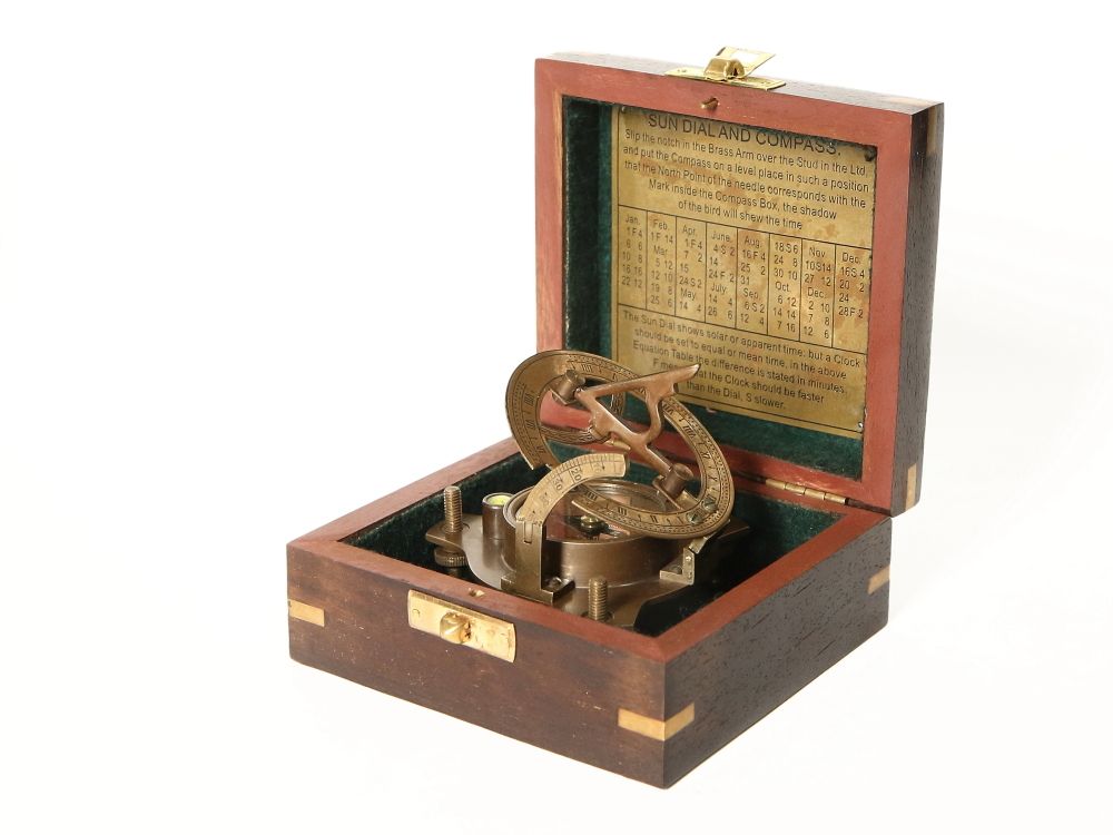 Nautical Морской компас в деревянном футляре