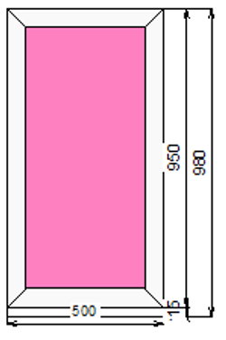 Пластиковое окно 950 х 500 ТермА Эко с глухой створкой