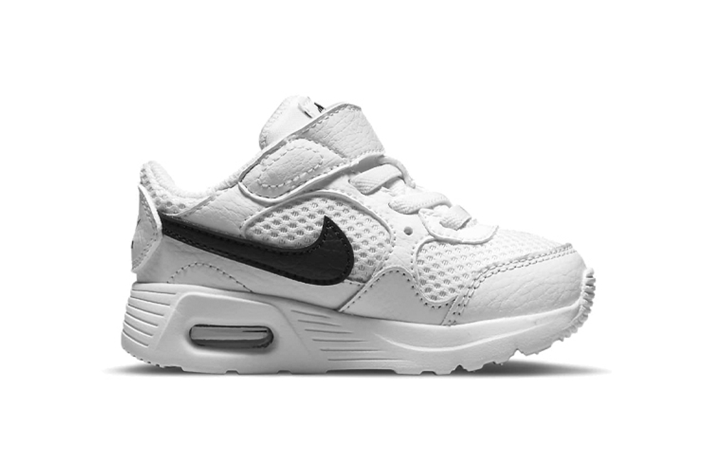 Baby Nike Air Max SC shock absorption, non-slip, wear-resistant, breathable, low-top running shoes, white and black