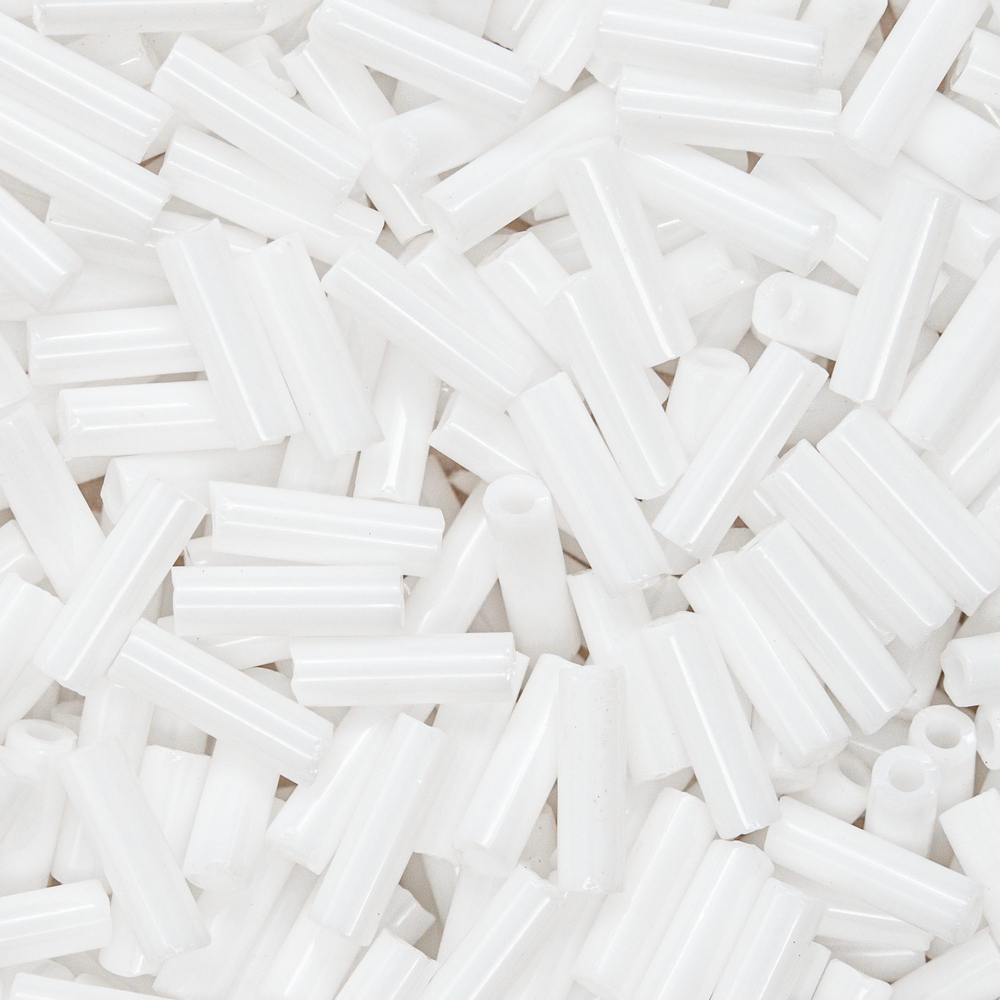 Японский бисер TOHO Bugle (стеклярус) 6mm (№41), непрозрачный глянцевый