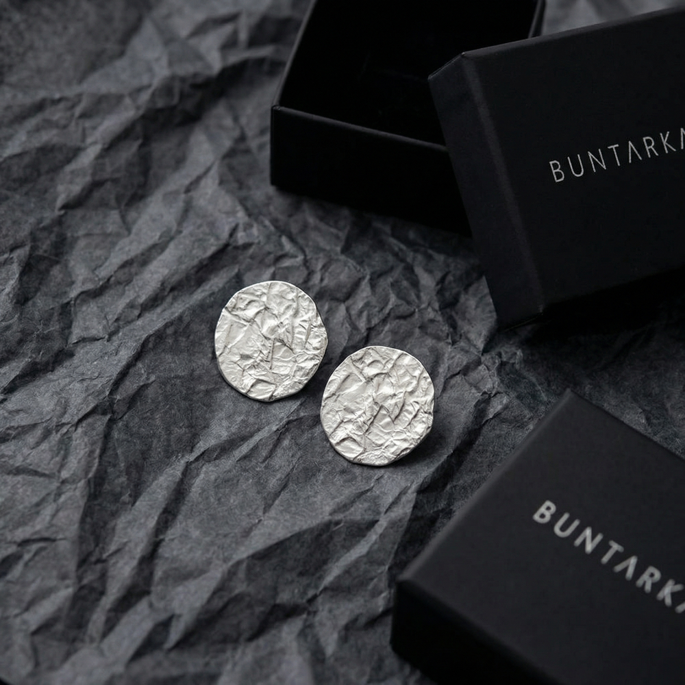 Мятые серьги "Концепт" 2.0