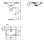 Умывальник Ideal Standard TEMPO T059201 встраиваемый