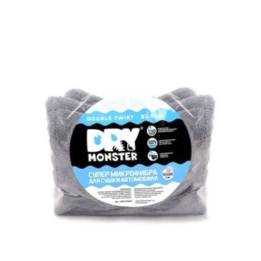 Dry Monster DOUBLE TWIST XL Микрофибра двухсторонняя для сушки (50х80см), серая