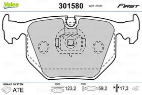 VALEO - 301580-VAL - Brake Pad Set, disc brake
