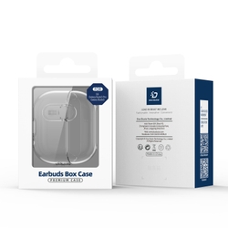 Прозрачный плотный чехол из TPU от Dux Ducis для наушников Samsung Buds3 и Buds 3 Pro, серия SECI Series Case, в комплекте с карабином