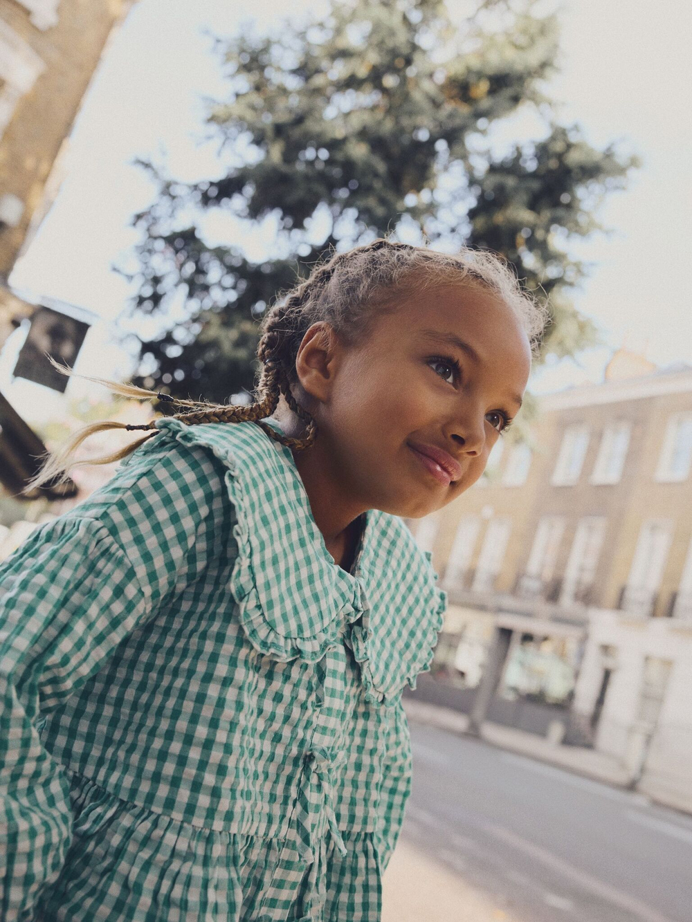 Блуза с воротником для девочки Next E76-883, Зеленый