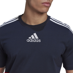 Мужское теннисное поло adidas Color Block T-Shirt Men - Dark Blue, Red