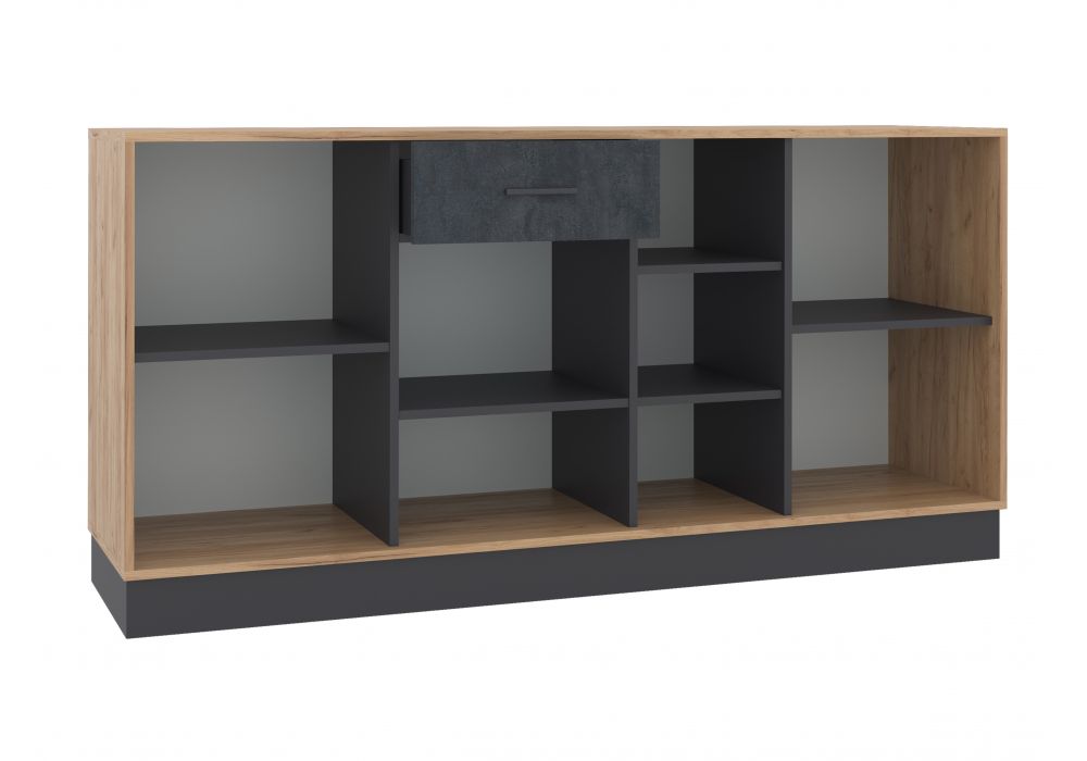 Комод Леви 170 дуб крафт золотой / черный / угольный камень