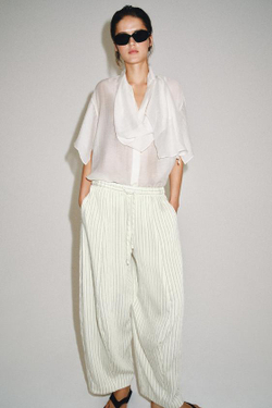 ZARA БРЮКИ BARREL — ZW COLLECTION, ПОЛОСКИ