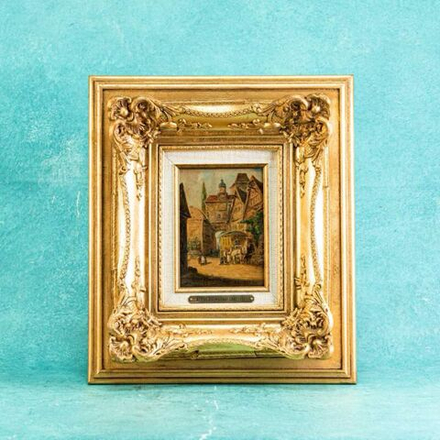 Винтаж: Картина «Почтовый дилижанс в Ротенбурге-на Таубере»