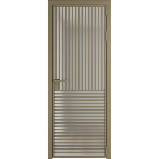 Алюминиевая дверь 17AG шампань стекло матовое