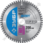 ЗУБР Мультирез 200 x 30мм 60Т, диск пильный по алюминию