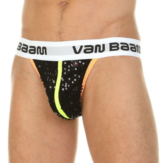 Мужские трусы танга с черными пайетками Van Baam VB0211
