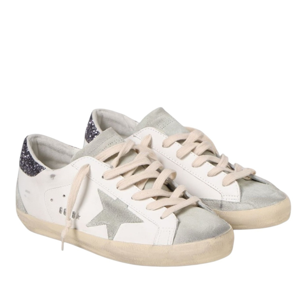 Golden Goose Super-Star “White Grey Glitter”