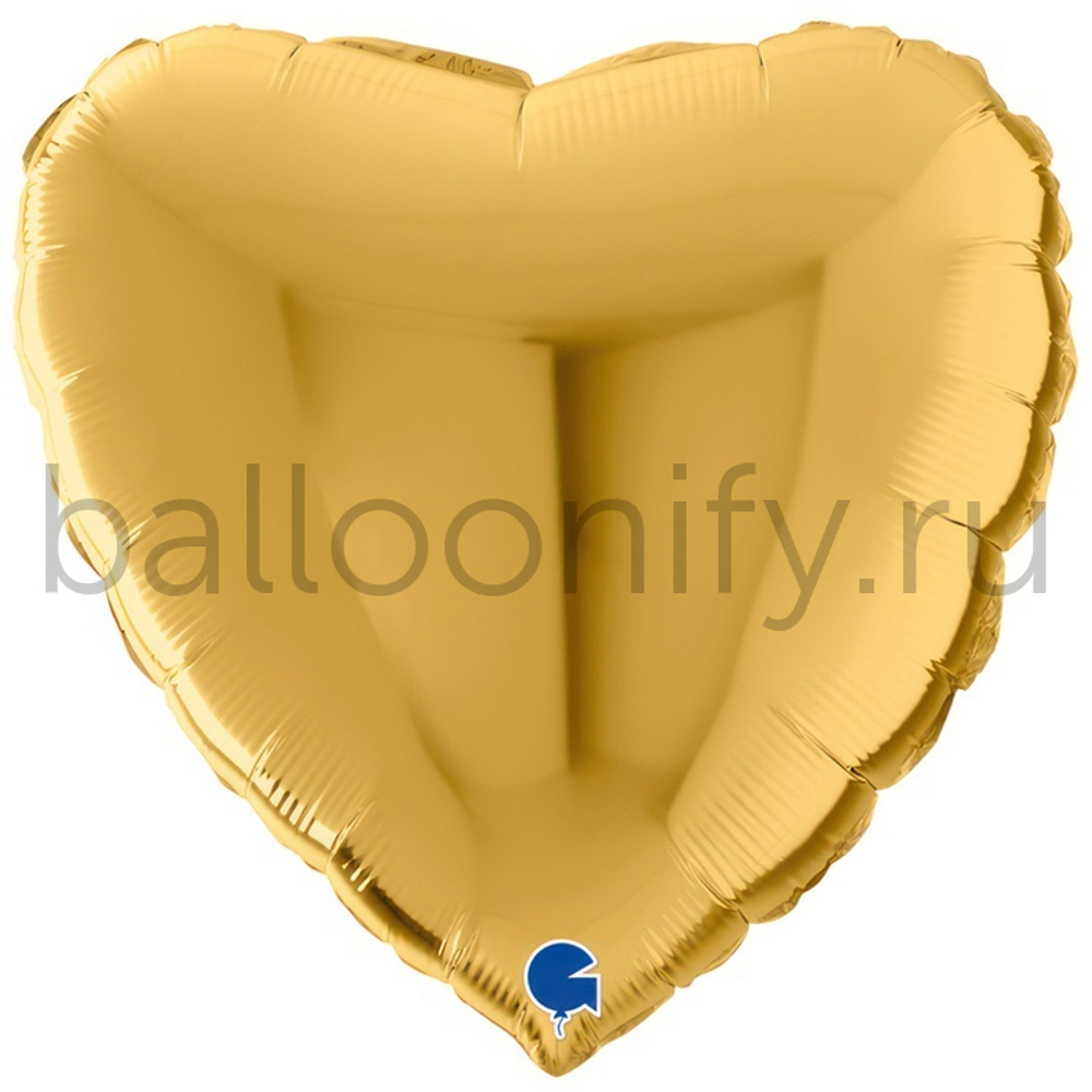 Фольгированная фигура, сердце, 22"/56СМ Металлик Gold 5