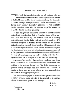 The chemical examination of water, sewage, foods, and other substances | Purvis John Edward