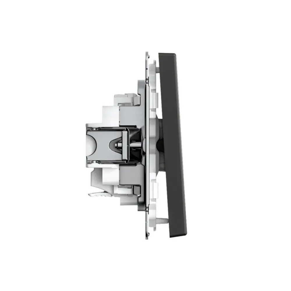 ARTGALLERY 1-клавишный ВЫКЛЮЧАТЕЛЬ КНОПОЧНЫЙ, 10А, механизм, быстрозажим. клем., БАЗАЛЬТ