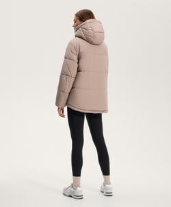 Oysho Водоотталкивающая утепленная куртка Primaloft®, серо-коричневый