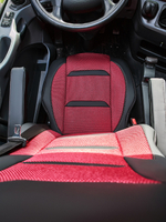 Чехлы Люкс Mercedes Actros MP3 (экокожа, черный, красная вставка (рогожка))