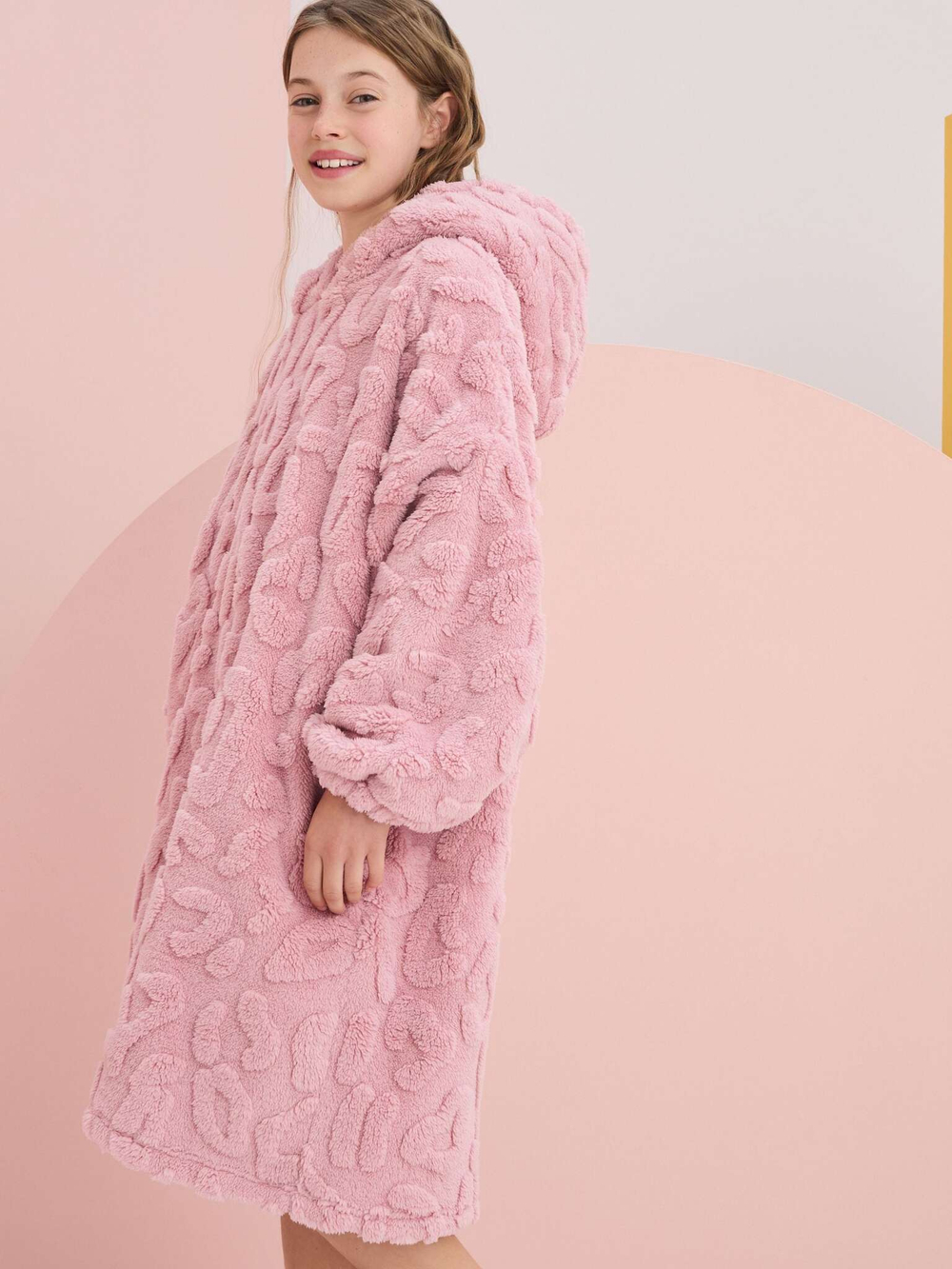 Толстовка флисовая удлиненная для девочки Next 973-856, Розовый