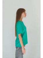 Футболка зеленая повседневная базовая оверсайз тишка